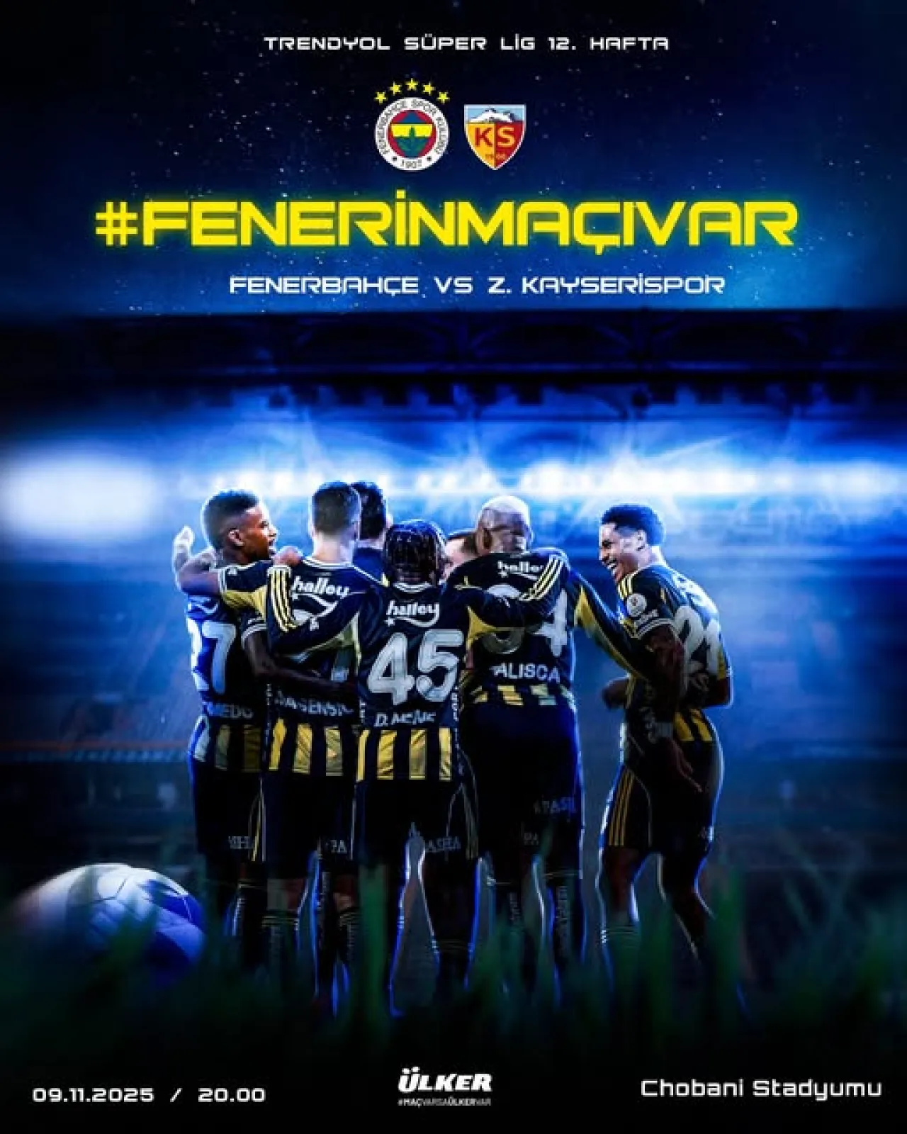 Fenerbahçe, Kayserispor Maçına 9 Kasım'da Çıkacak