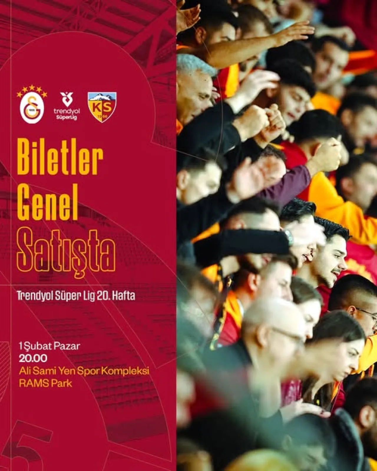 Galatasaray, Kayserispor Maçı için Rams Park'ta Büyük İlgi Bekliyor